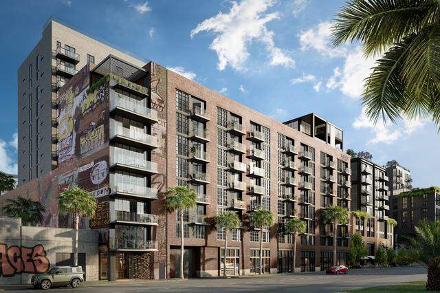 Renderings of a proposed Wynwood office building that would house the headquarters of Pitbull’s record label Mr. 305 Records.